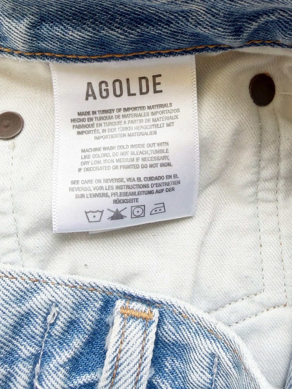 AGOLDE Parker Long Parade Denim Distressed Jean Shorts Organic Cotton Size 29 - Picture 10 of 11
